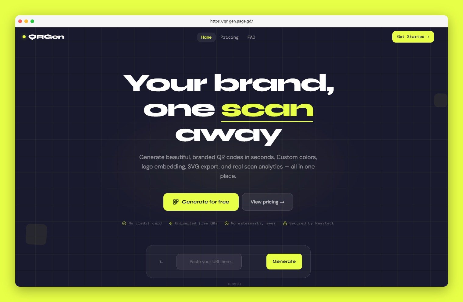 QRGen - QR Code Generator with Plans, Payments & Analytics